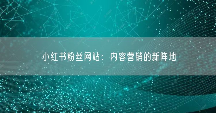 小红书粉丝网站：内容营销的新阵地
