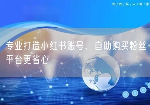 专业打造小红书账号，自助购买粉丝平台更省心