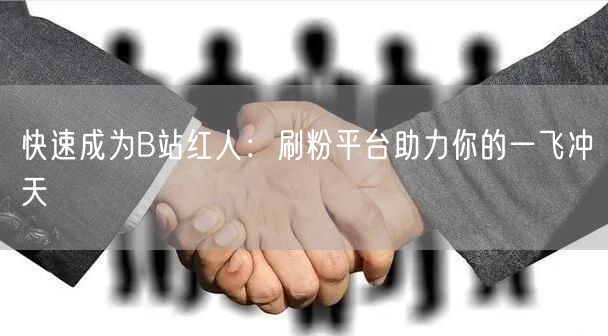 快速成为B站红人：刷粉平台助力你的一飞冲天