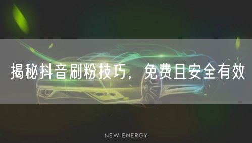 揭秘抖音刷粉技巧，免费且安全有效