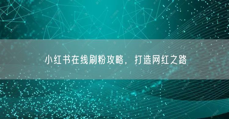 小红书在线刷粉攻略，打造网红之路