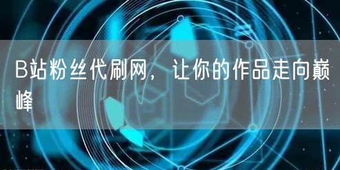 B站粉丝代刷网，让你的作品走向巅峰