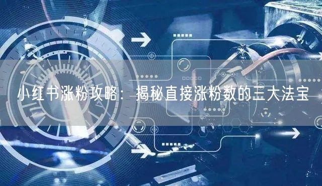 小红书涨粉攻略：揭秘直接涨粉数的三大法宝